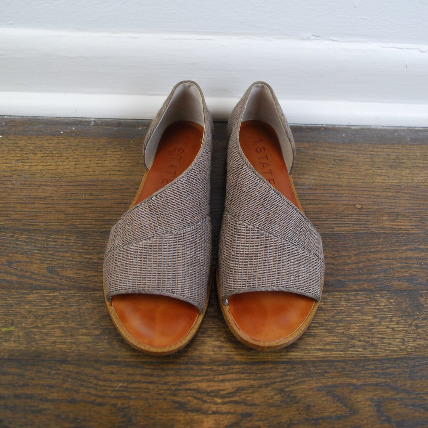 1. State Celvin Open Toe Leather Sandal Peep Toe