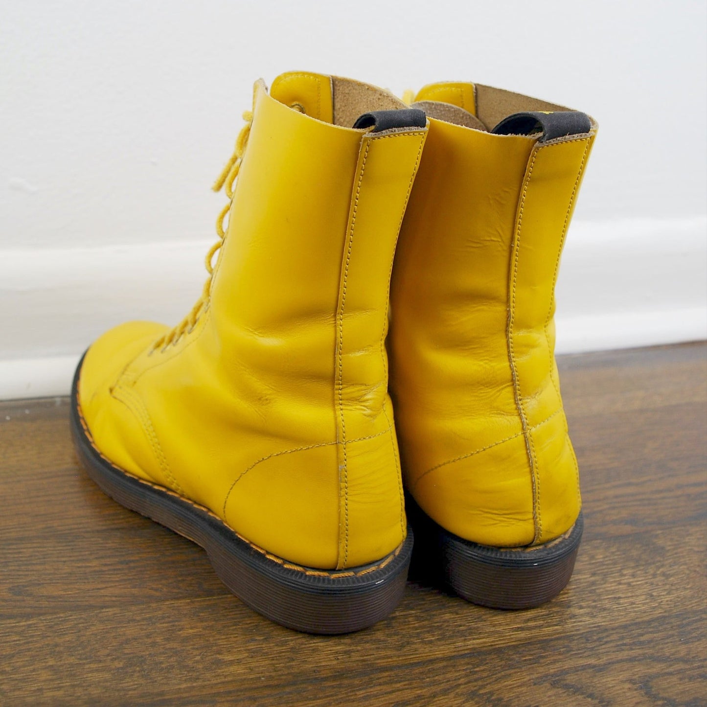 Vintage 90's Dr. Martens Yellow 1490 MIE Pascal Lace Up Boot 8.5W/7M