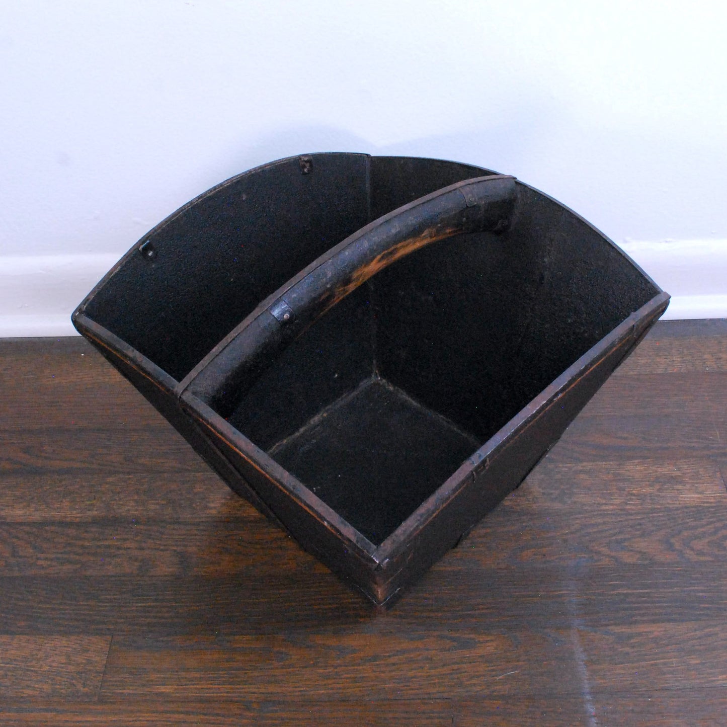 Antique Chinese Oriental Asian Wooden Rice Bucket Box with Handle