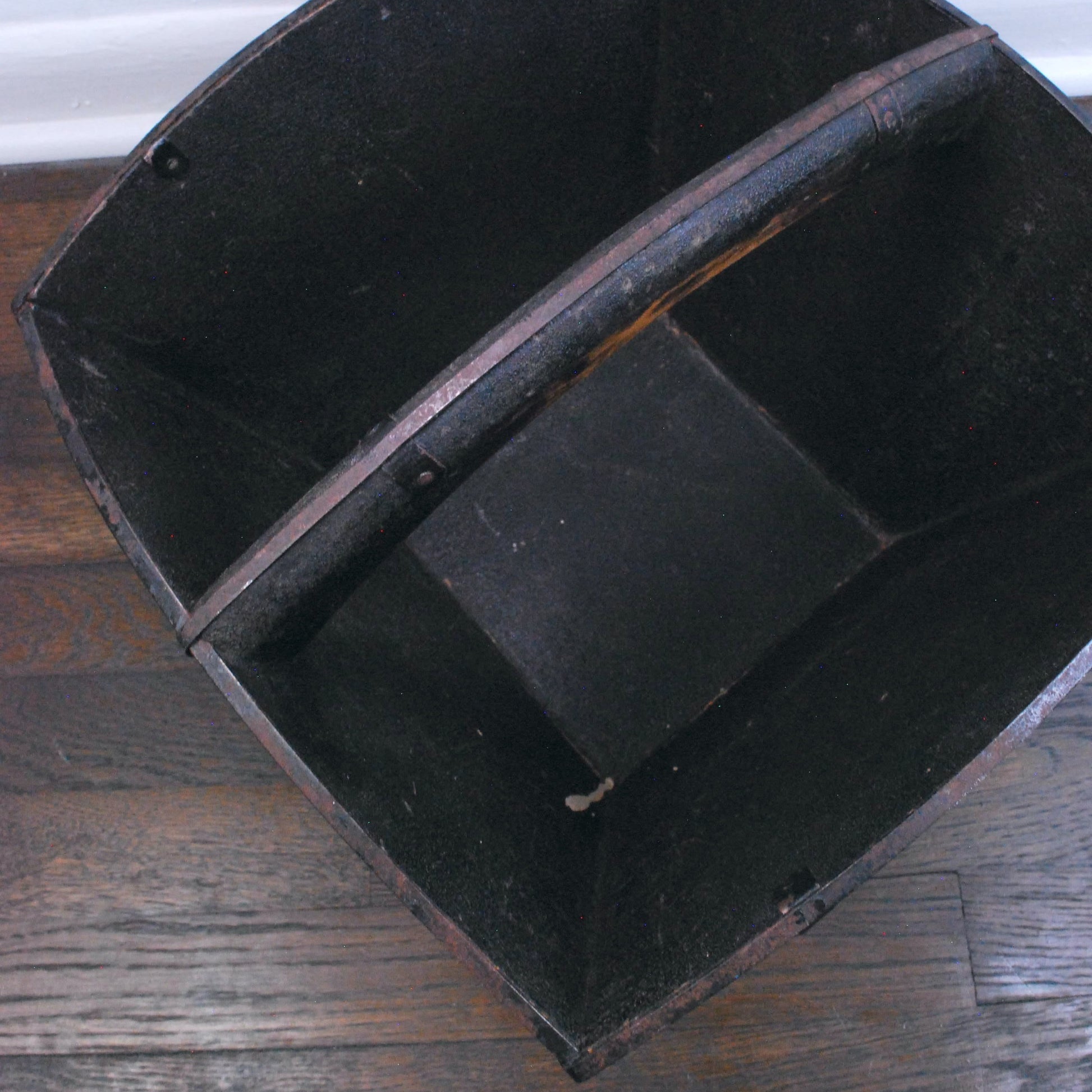 Antique Chinese Oriental Asian Wooden Rice Bucket Box with Handle