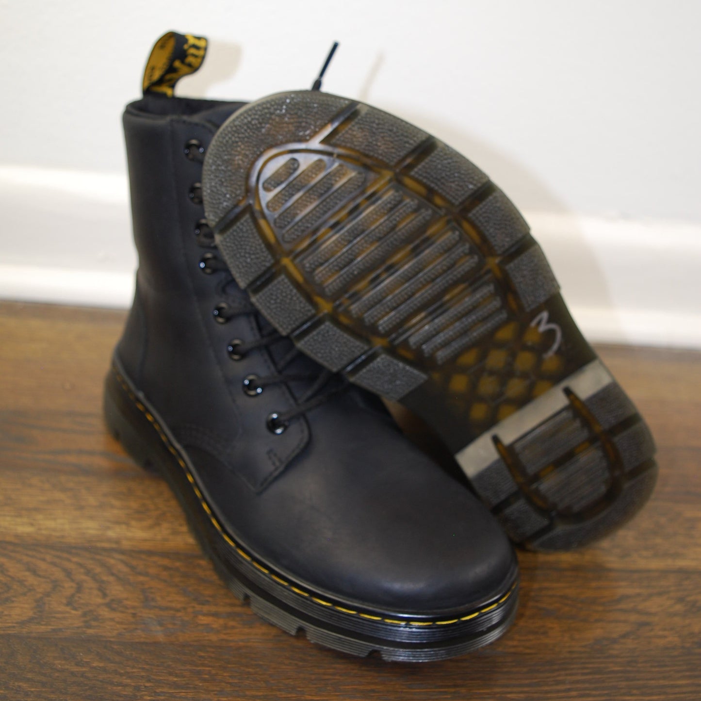 Dr. Marten Black Combs Leather Casual Boot