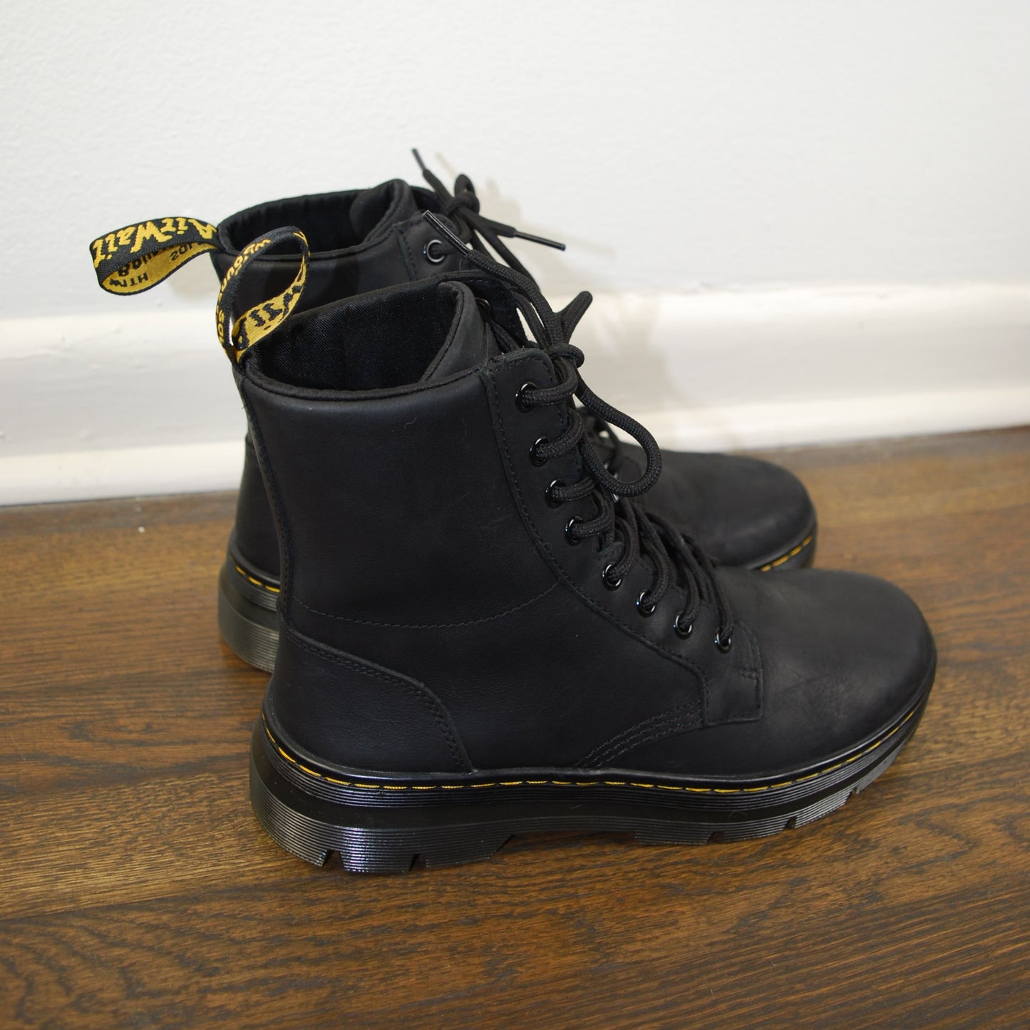 Dr. Marten Black Combs Leather Casual Boot