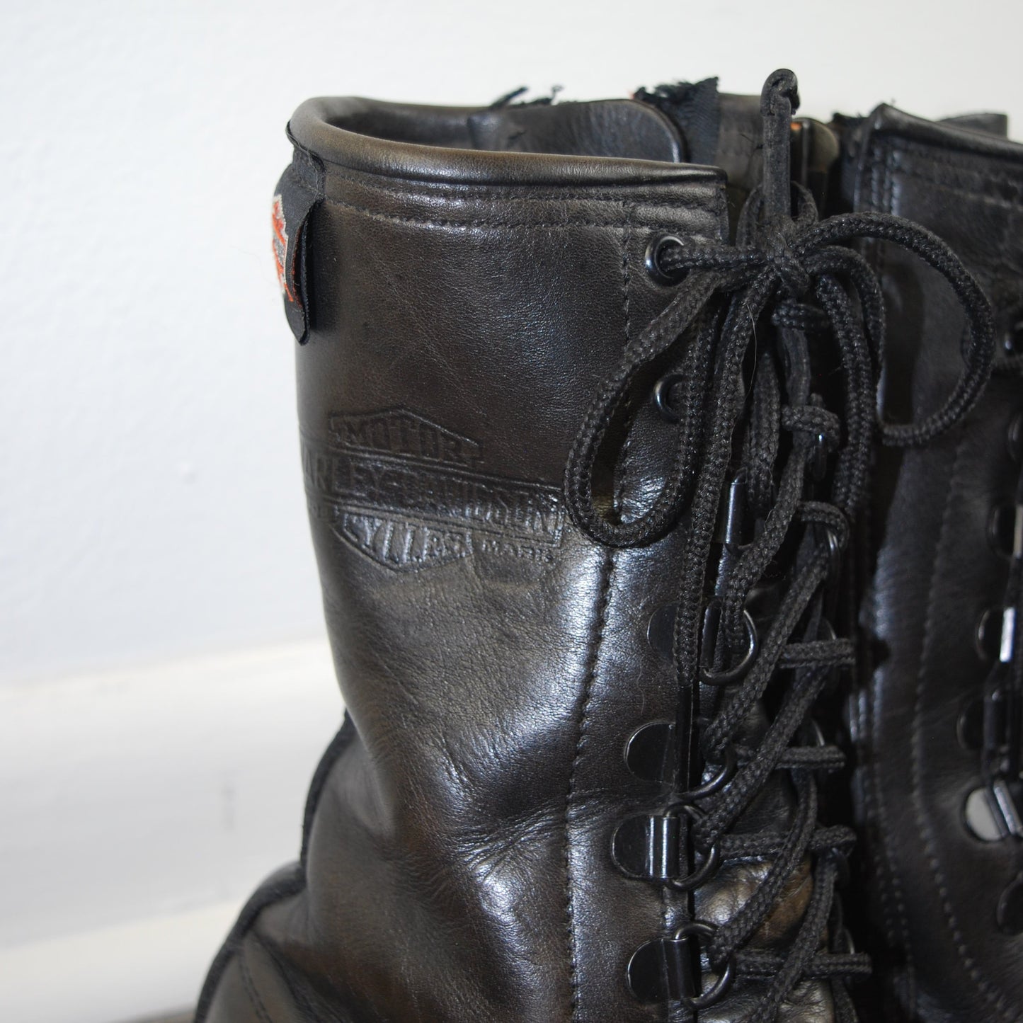Vintage Harley Davidson Moto Zip Up Combat Boot