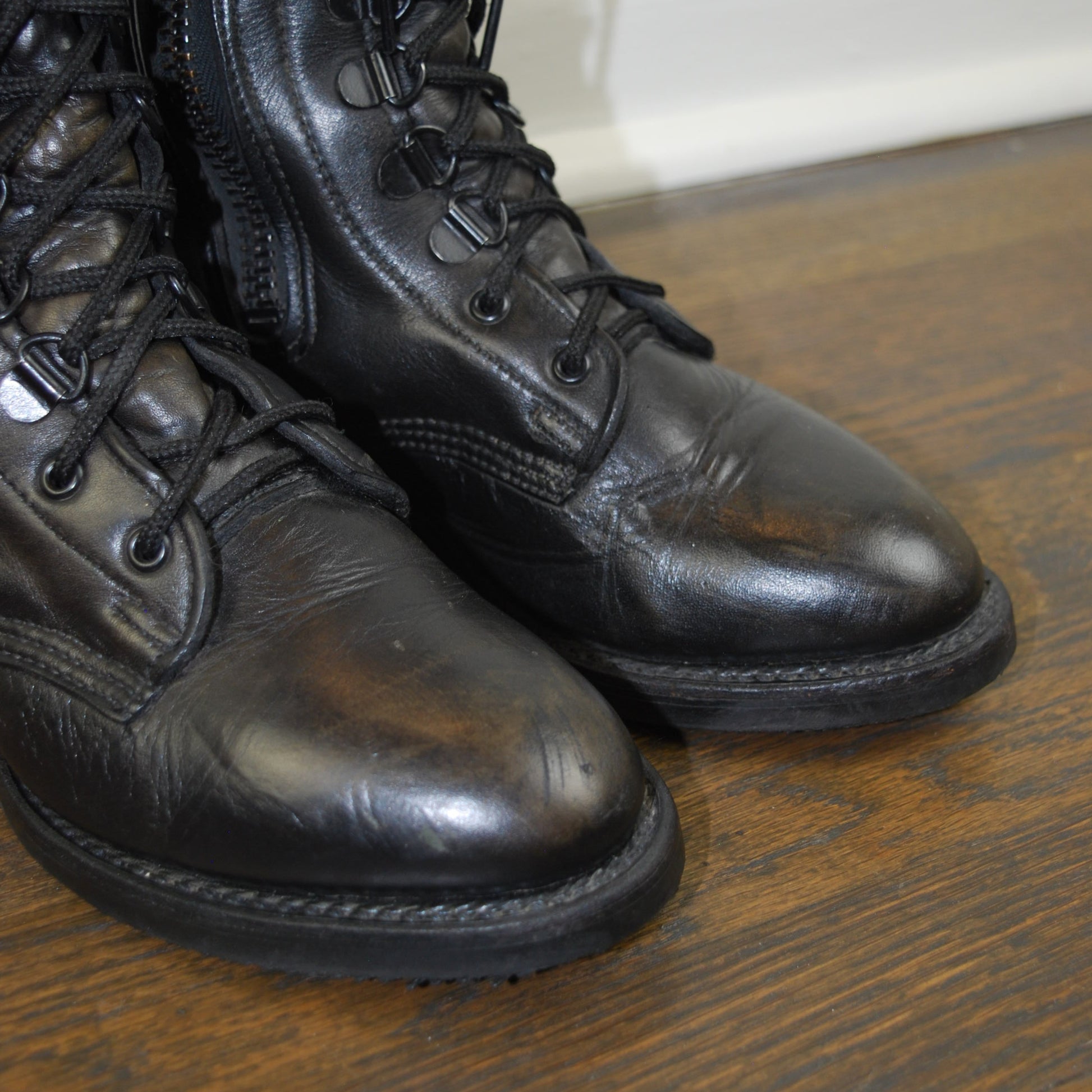 Vintage Harley Davidson Moto Zip Up Combat Boot