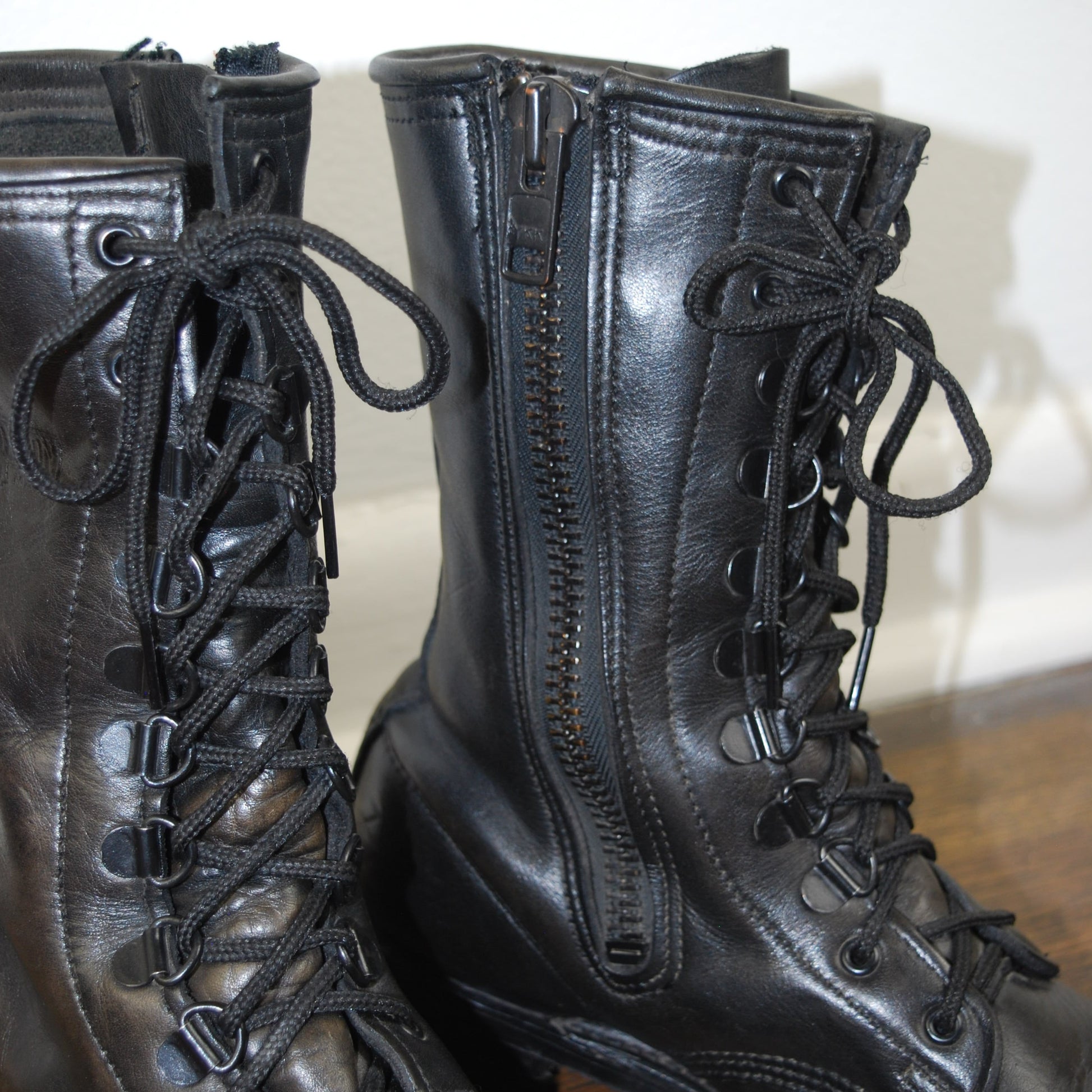 Vintage Harley Davidson Moto Zip Up Combat Boot