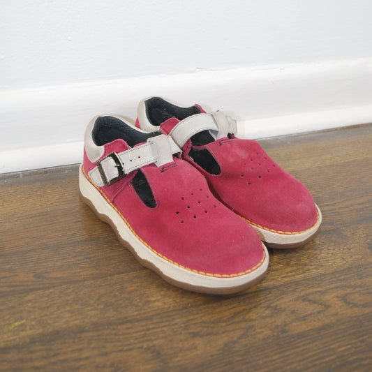RARE Dr. Martens MIE Pink Suede Leather Mary Jane Sneaker Wavy Tide Sole