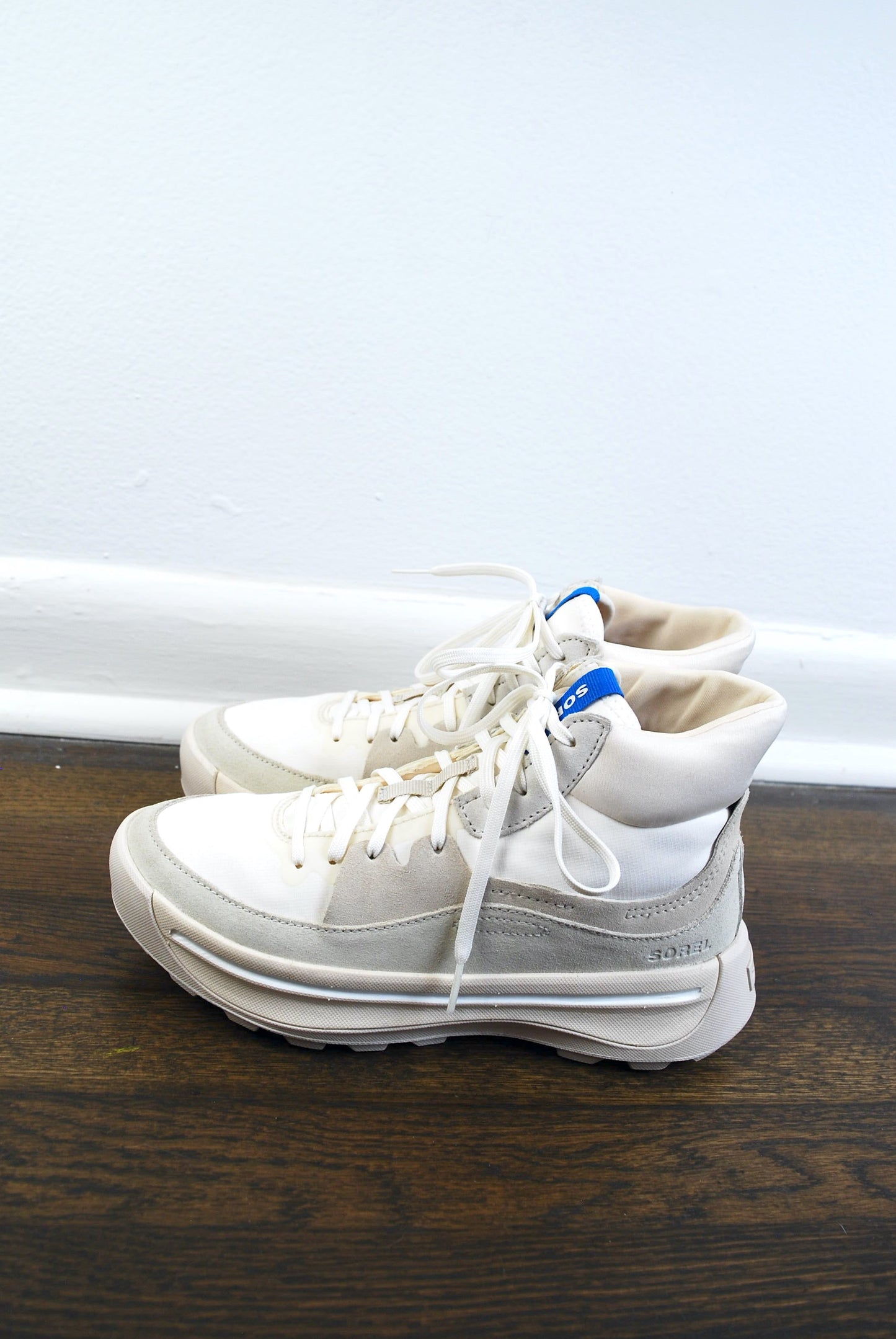 Sorel Ona 503 Mid Lace Up Sneaker Leather Chalk Sea Salt 38.5/7