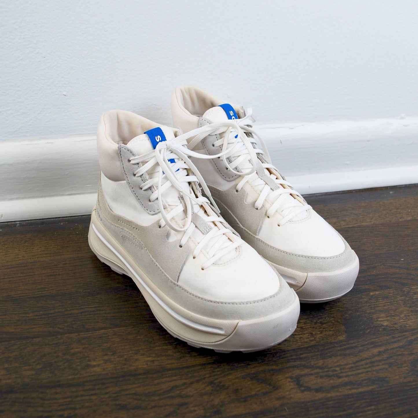 Sorel Ona 503 Mid Lace Up Sneaker Leather Chalk Sea Salt 38.5/7