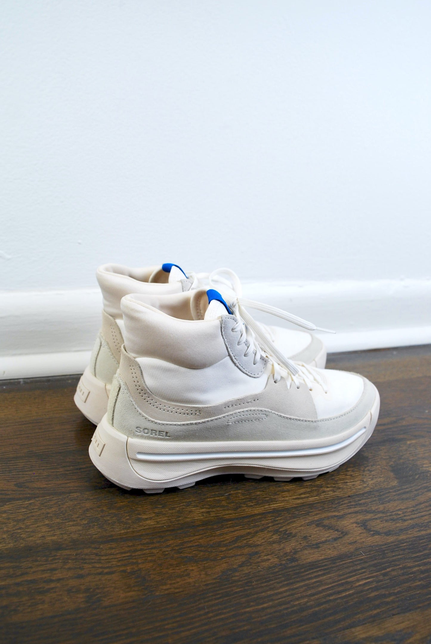 Sorel Ona 503 Mid Lace Up Sneaker Leather Chalk Sea Salt 38.5/7