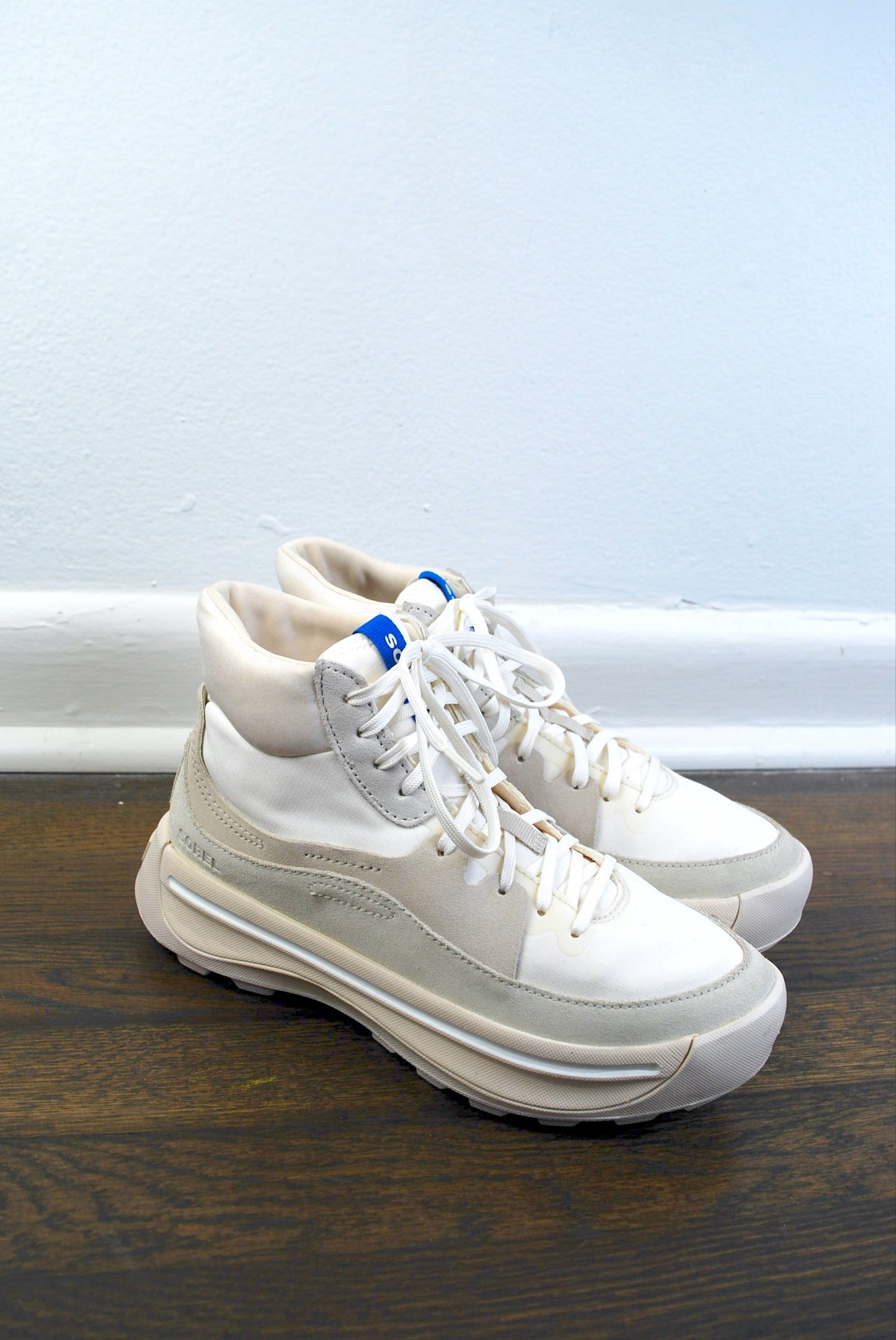 Sorel Ona 503 Mid Lace Up Sneaker Leather Chalk Sea Salt 38.5/7