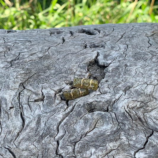 Vintage Gold Glitter Rectangle Earrings