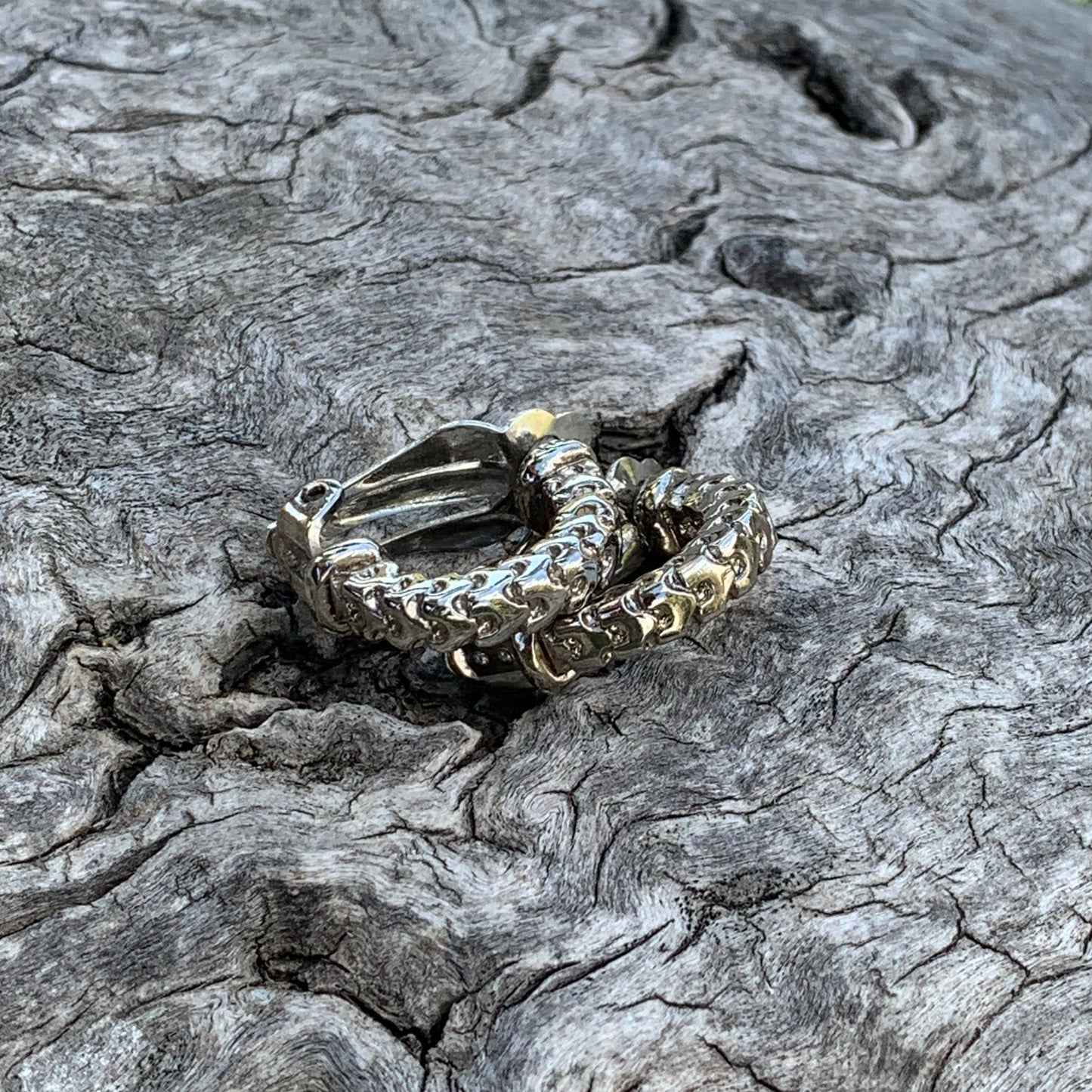 Vintage chunky metal clip on earrings