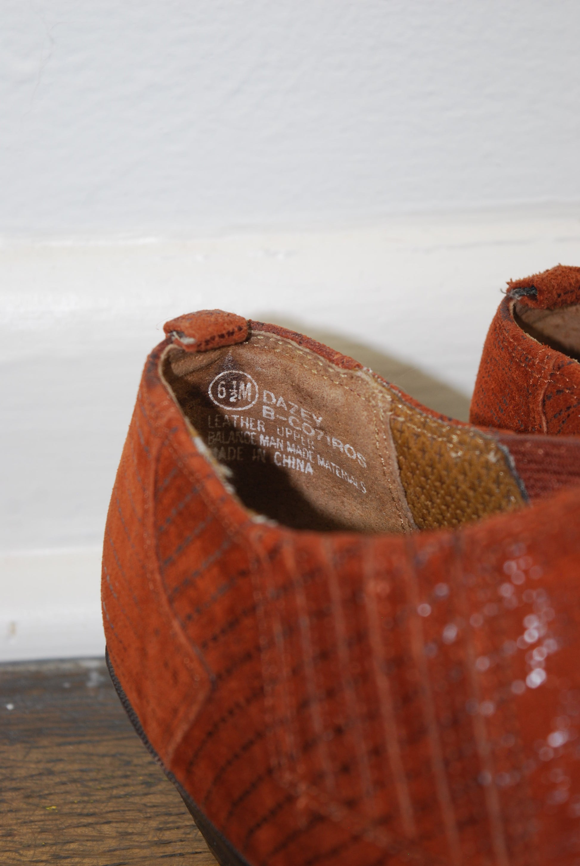 Vintage Zodiac Dazey Brown Suede Low Cut Cowboy Boot Size 6.5