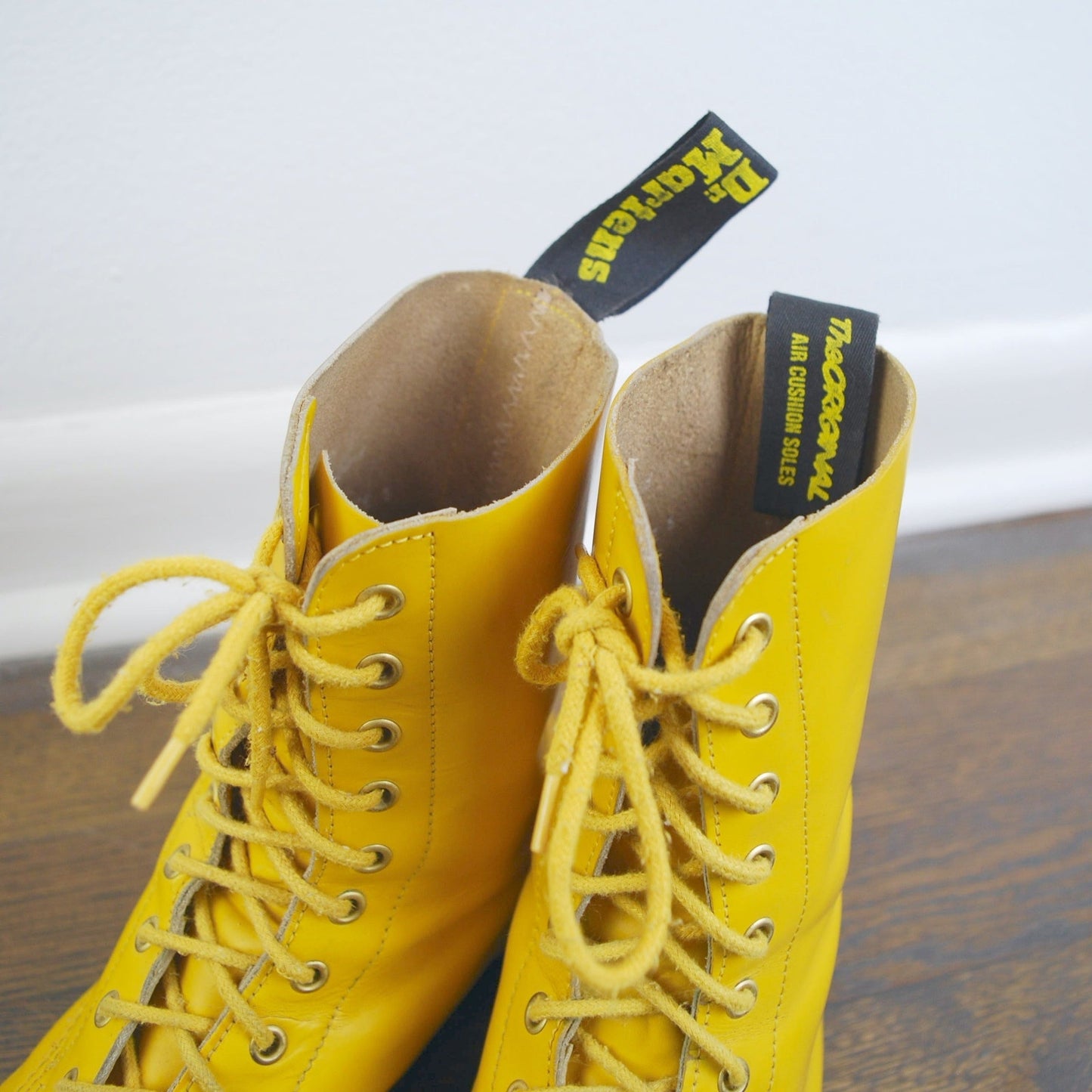 Vintage 90's Dr. Martens Yellow 1490 MIE Pascal Lace Up Boot 8.5W/7M